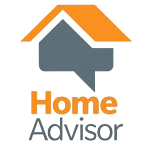 Home Advisor logo with house and chat bubble icon.